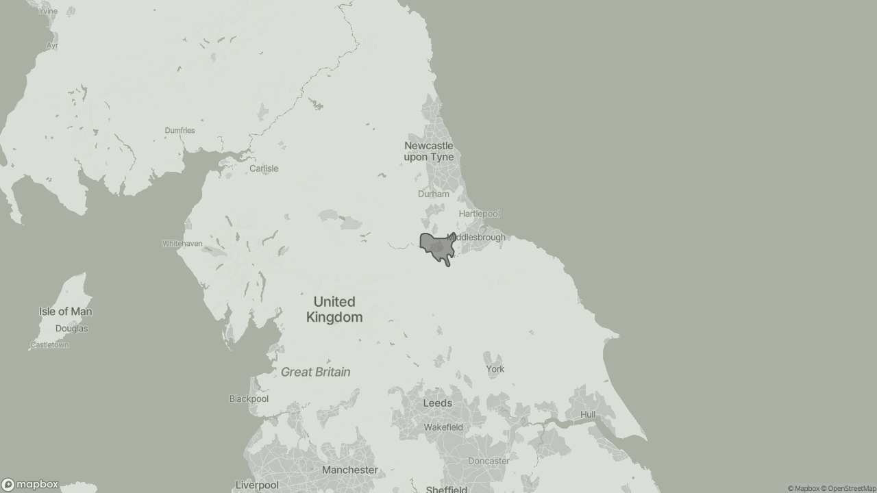 Map of Cost of Live-in Care in Darlington showing towns we provide care in