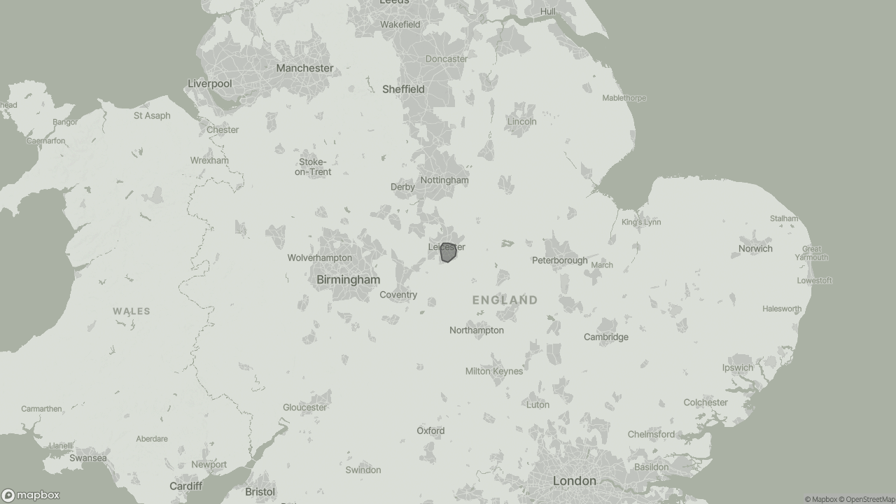 Map of Cost of Live-in Care in Leicester showing towns we provide care in