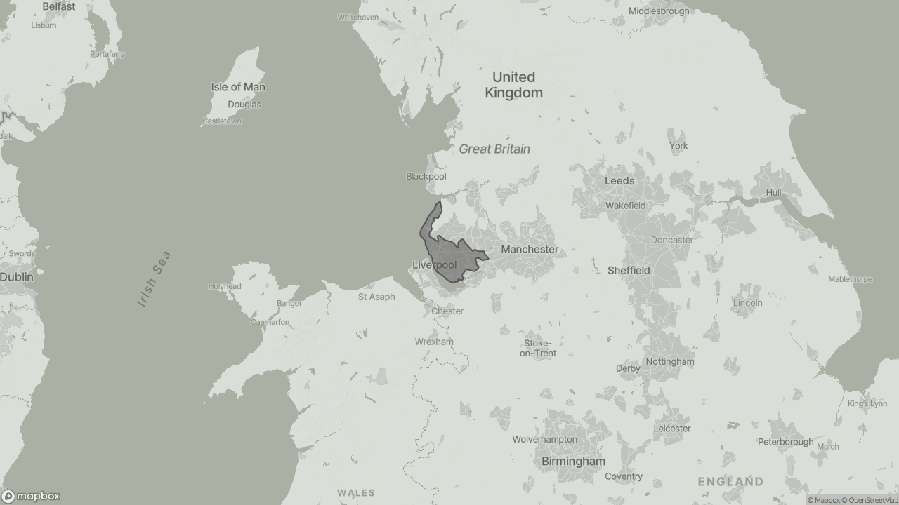 Map of Types of Home Care in Merseyside showing towns we provide care in