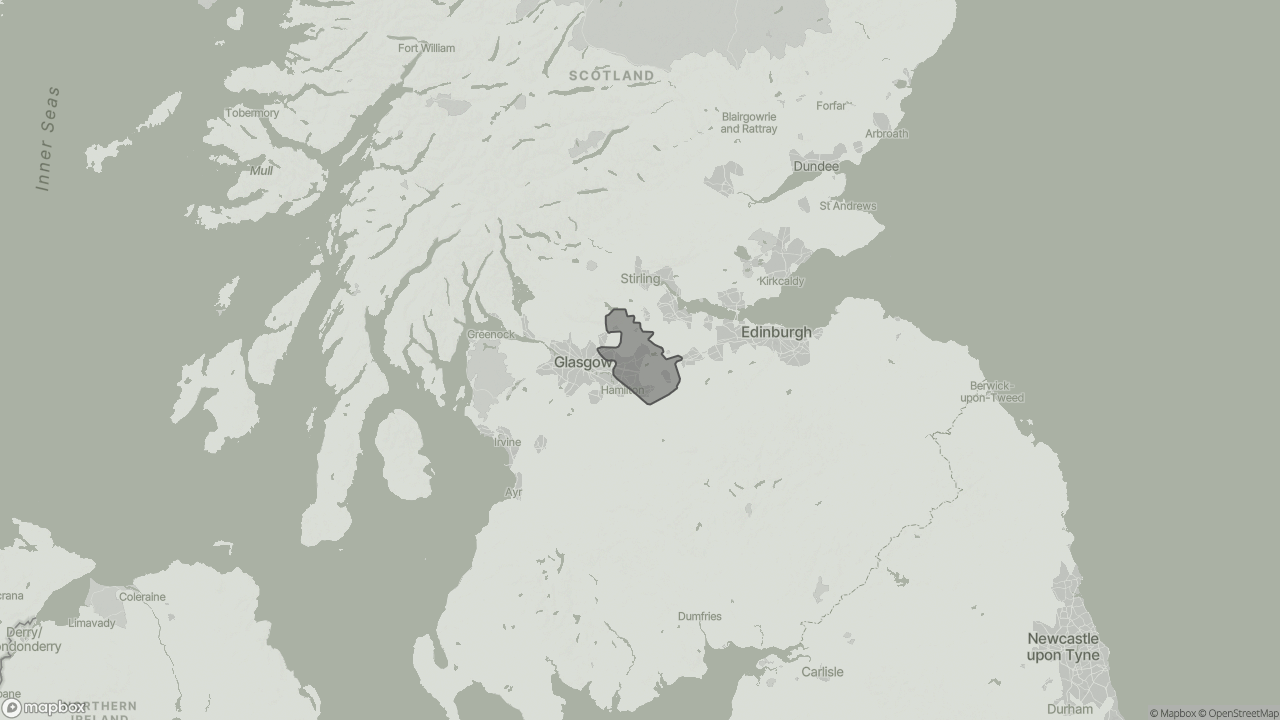 Map of Best Live-in Carers in North Lanarkshire showing towns we provide care in