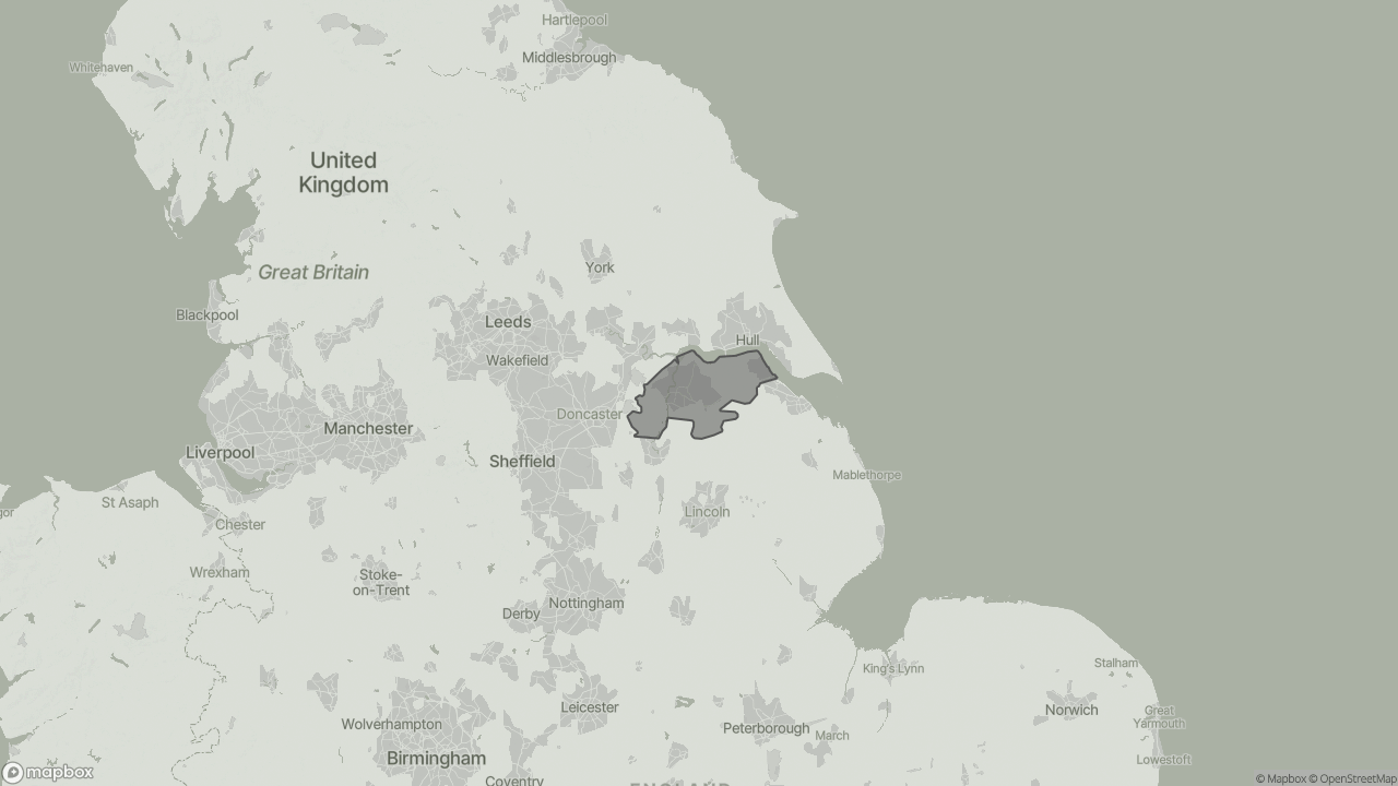 Map of Funding Home Care in North Lincolnshire showing towns we provide care in
