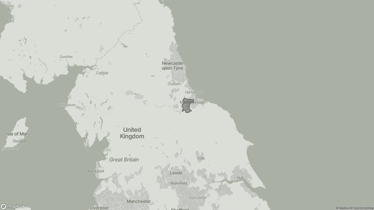 Map of Best Live-in Carers in Stockton-on-Tees showing towns we provide care in