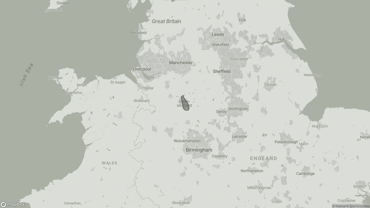 Map of Funding Live-in Care in Stoke-on-Trent showing towns we provide care in