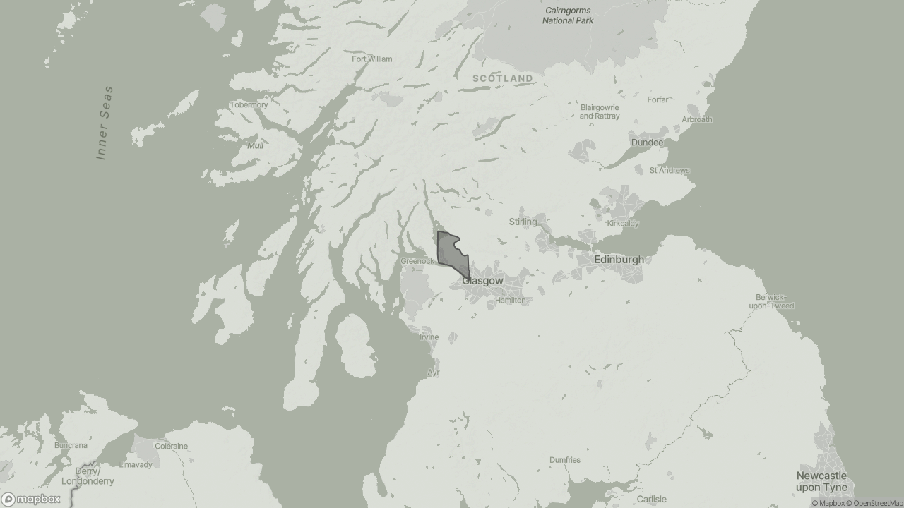 Map of Places to Visit With a Companionship Carer in West Dunbartonshire showing towns we provide care in