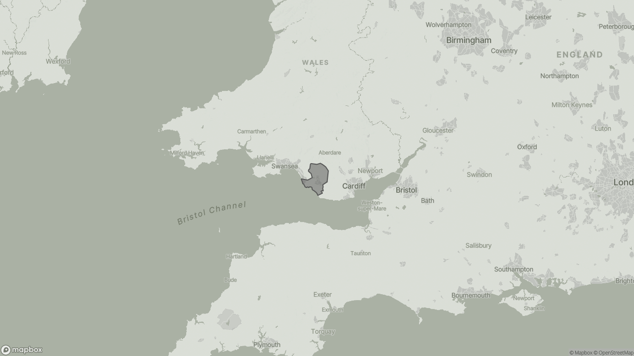Map of Types of Home Care in Bridgend showing towns we provide care in
