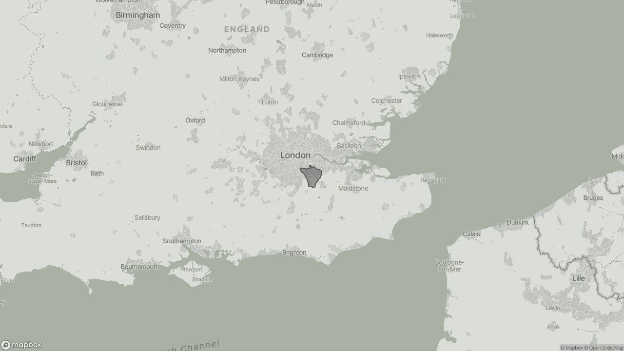 Map of Places to Visit With a Companionship Carer in Bromley showing towns we provide care in
