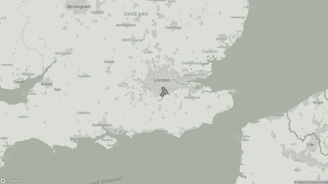 Map of Places to Visit With a Companionship Carer in Croydon showing towns we provide care in