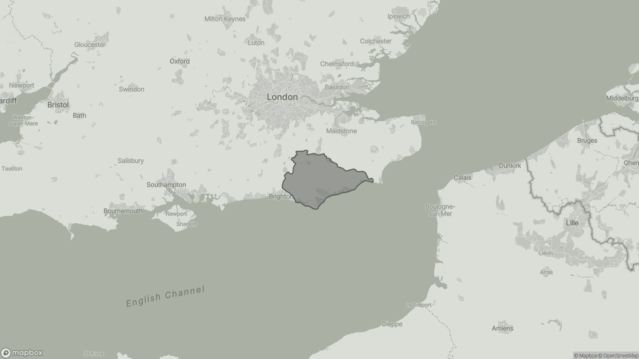 Map of Cost of Live-in Care in East Sussex showing towns we provide care in