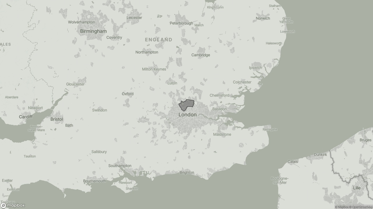 Map of Cost of Live-in Care in Enfield showing towns we provide care in