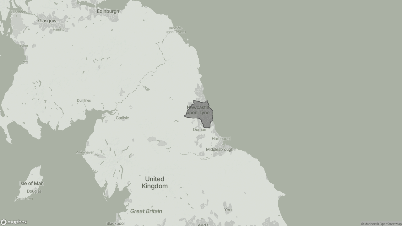 Map of Cost of Live-in Care in Tyne and Wear showing towns we provide care in