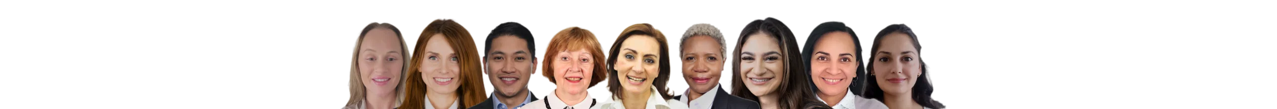 Nine of the vetted carers on PrimeCarers, smiling