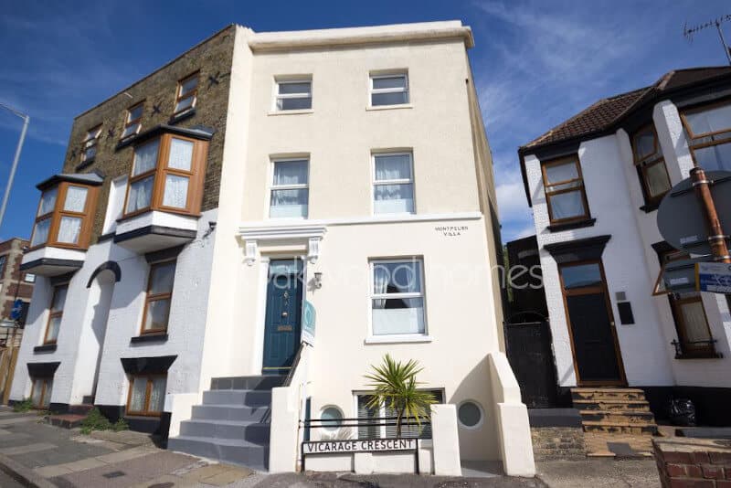 The exterior of a house in Margate, Kent, with a self-contained flat built into the lower ground floor
